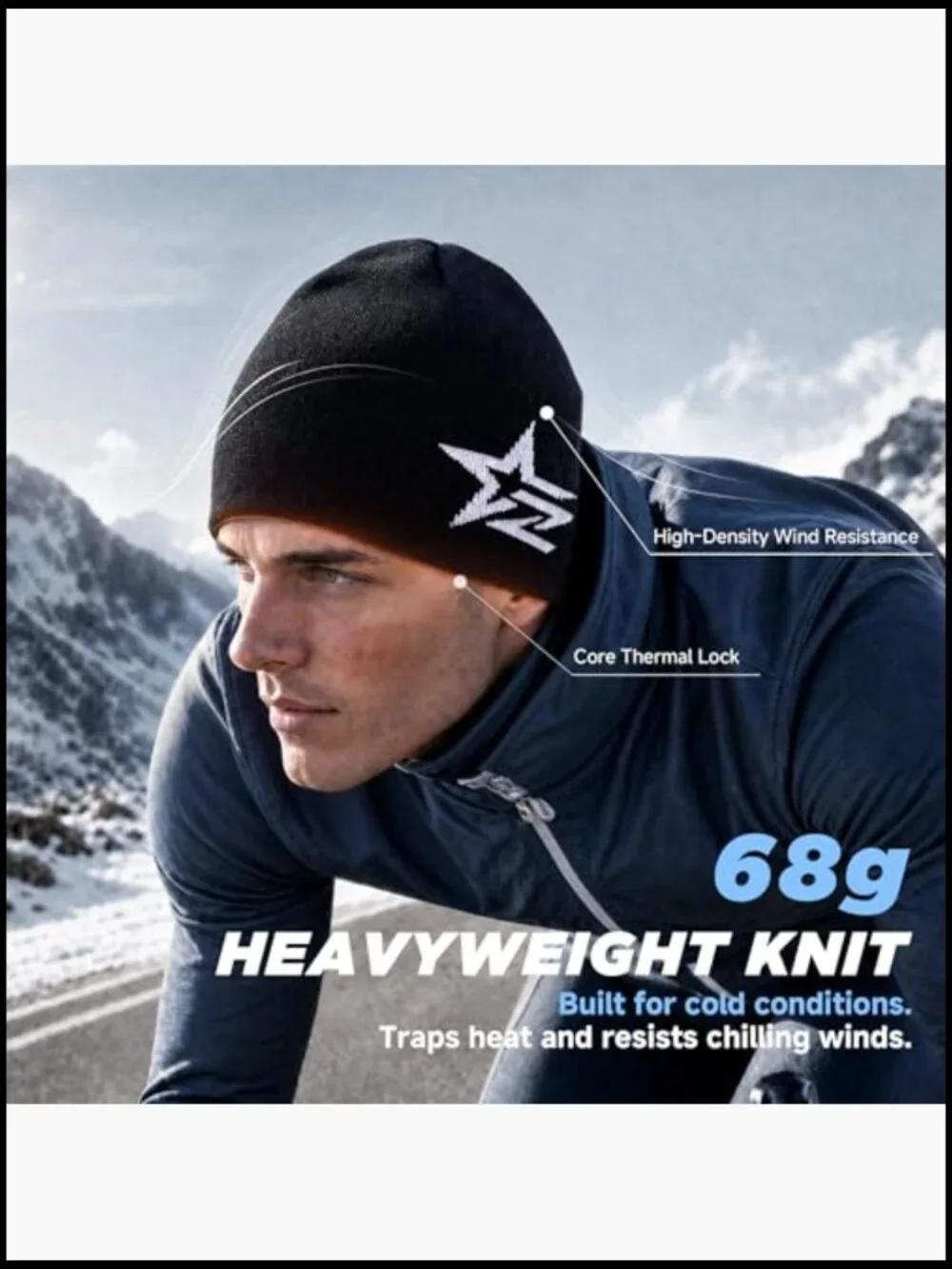 Recycled Polyester Beanie Hat Warm Thick Knit Winter Skull Cap - Picture 3 of 7
